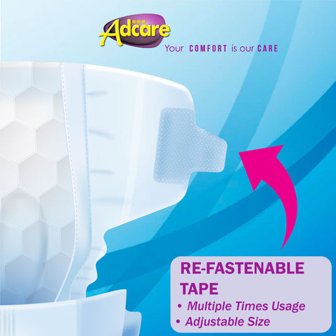 Adcare Adult Disposable Diapers Pampers (M 10/ L 8 / XL 6) 1Bag