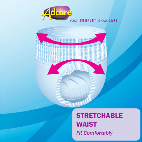 Adcare Adult Disposable Pant Type Pampers (M 10/ L 8 / XL 6) 1Bag