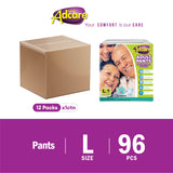 Adcare Adult Disposable Pants Type Pampers (M 10/ L 8 / XL 6) 1 Carton x 12pack