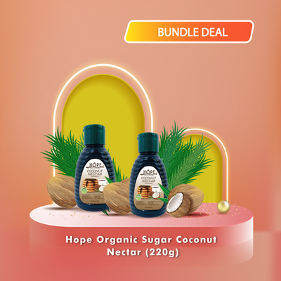 HOPE Organic Premium Coconut Nectar Syrup Sugar (2 x 220g)