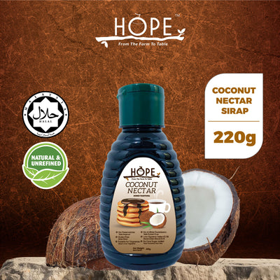 HOPE Organic Premium Coconut Nectar Syrup Sugar (1 x 220g)