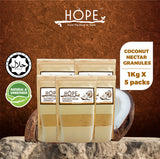 HOPE Organic Coconut Nectar Granules Sugar (1kg x 5 Pack) Carton