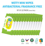 Wetty Mini Antibakteria Pewangi Bebas Lap Tisu Mini 8's