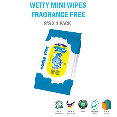 Wetty Mini Fragrance Percuma Wipes Mini Tissue 8's