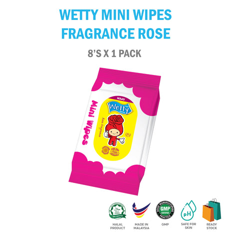 Wetty Mini Rose Wipes 迷你纸巾 8 片