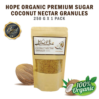 HOPE Organic Premium Coconut Nectar Granules Sugar (1 x 250g)