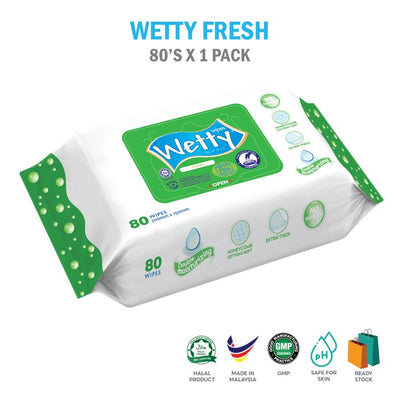 Wetty Wet Wipes Nice Fresh Fragrance 婴儿湿巾（1 x 80 片）