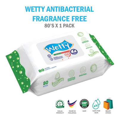Antibacterial Fragrance Free Wet Wipes (1 x 80's)