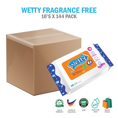 Fragrance Free Wet Wipes (144 Packs x 10's) 1 Carton