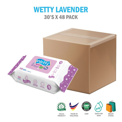 Wipes Basah Wangian Lavender Bagus Lap Bayi Lebih Tebal (48Packs x 30s)