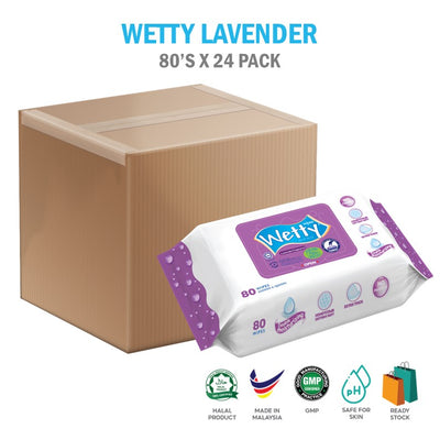 Lavender Fragrance Wet Wipes (24 Pack x 80's) 1 Carton