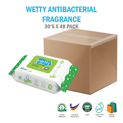 Tisu Basah Pewangi Antibakteria Wetty (48Packs x 30s)