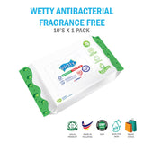 Antibacterial Fragrance Free Wet Wipes (1 x 10's)