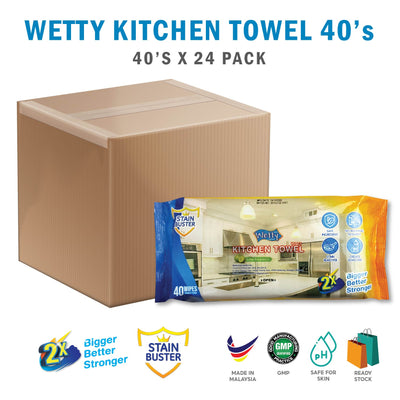 Kitchen Cleaner Towel Wet Wipes (24pack x 40's) 1 Carton